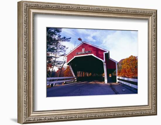 Covered Bridge Over The Ellis River Jackson NH-George Oze-Framed Photographic Print