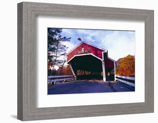 Covered Bridge Over The Ellis River Jackson NH-George Oze-Framed Photographic Print