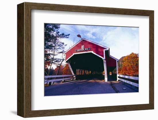 Covered Bridge Over The Ellis River Jackson NH-George Oze-Framed Photographic Print