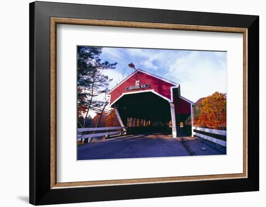 Covered Bridge Over The Ellis River Jackson NH-George Oze-Framed Photographic Print