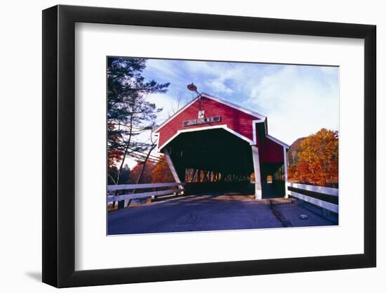 Covered Bridge Over The Ellis River Jackson NH-George Oze-Framed Photographic Print