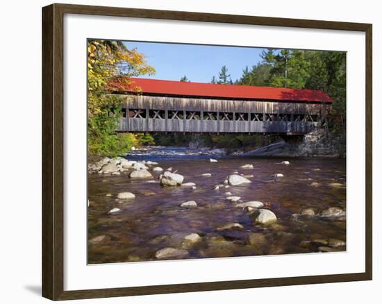 Covered Bridge over the Swift River, White Mountains, New Hampshire, USA-Dennis Flaherty-Framed Photographic Print