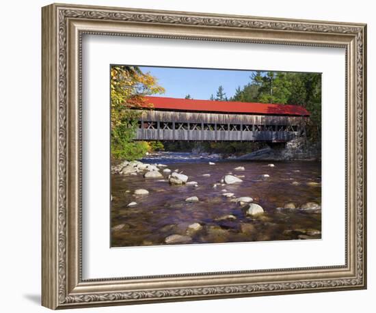 Covered Bridge over the Swift River, White Mountains, New Hampshire, USA-Dennis Flaherty-Framed Photographic Print