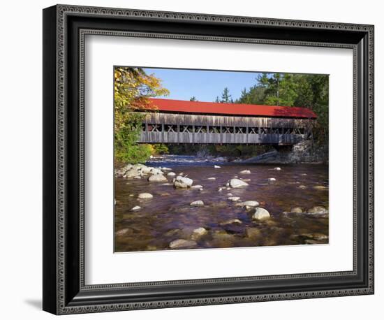 Covered Bridge over the Swift River, White Mountains, New Hampshire, USA-Dennis Flaherty-Framed Photographic Print