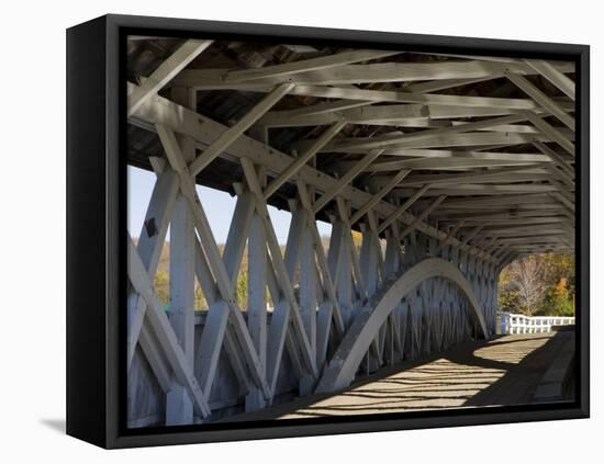 Covered Bridge over the Upper Ammonoosuc River, Groveton, New Hampshire, USA-Jerry & Marcy Monkman-Framed Premier Image Canvas