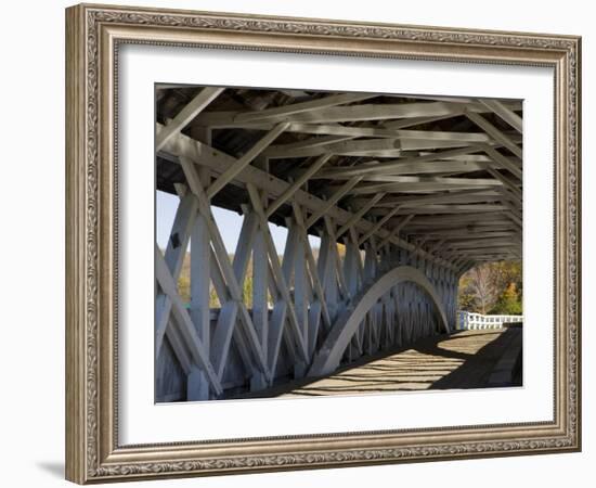 Covered Bridge over the Upper Ammonoosuc River, Groveton, New Hampshire, USA-Jerry & Marcy Monkman-Framed Photographic Print