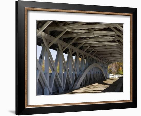 Covered Bridge over the Upper Ammonoosuc River, Groveton, New Hampshire, USA-Jerry & Marcy Monkman-Framed Photographic Print