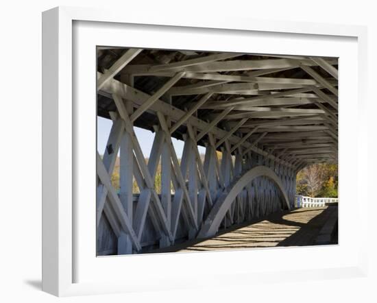 Covered Bridge over the Upper Ammonoosuc River, Groveton, New Hampshire, USA-Jerry & Marcy Monkman-Framed Photographic Print