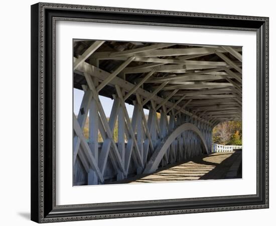 Covered Bridge over the Upper Ammonoosuc River, Groveton, New Hampshire, USA-Jerry & Marcy Monkman-Framed Photographic Print