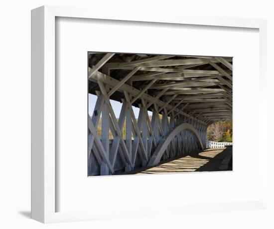 Covered Bridge over the Upper Ammonoosuc River, Groveton, New Hampshire, USA-Jerry & Marcy Monkman-Framed Photographic Print