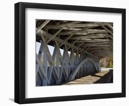 Covered Bridge over the Upper Ammonoosuc River, Groveton, New Hampshire, USA-Jerry & Marcy Monkman-Framed Photographic Print