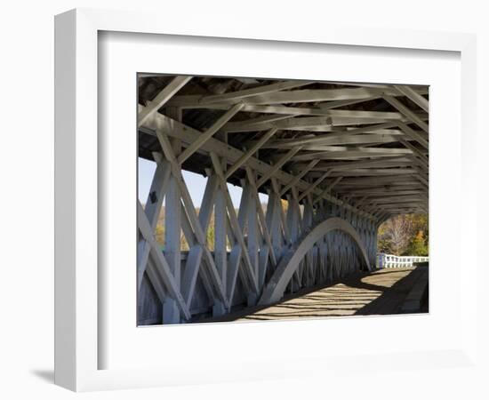 Covered Bridge over the Upper Ammonoosuc River, Groveton, New Hampshire, USA-Jerry & Marcy Monkman-Framed Photographic Print