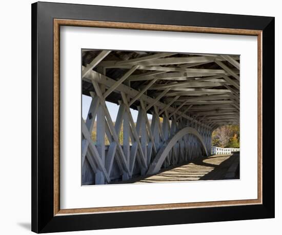 Covered Bridge over the Upper Ammonoosuc River, Groveton, New Hampshire, USA-Jerry & Marcy Monkman-Framed Premium Photographic Print