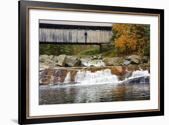 Covered bridge over Wild Ammonoosuc River, New Hampshire, USA-Michel Hersen-Framed Photographic Print