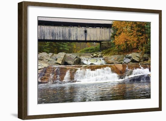 Covered bridge over Wild Ammonoosuc River, New Hampshire, USA-Michel Hersen-Framed Photographic Print