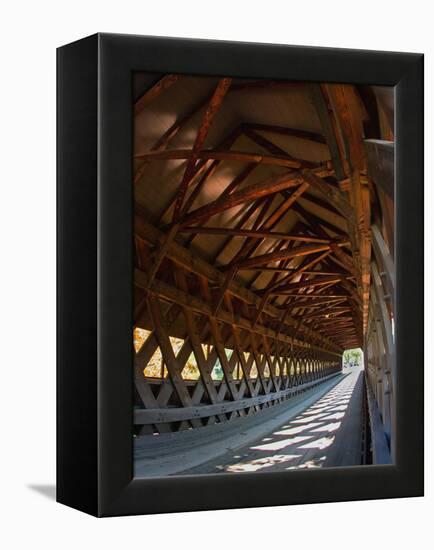 Covered Bridge, Woodstock, Vermont, USA-Joe Restuccia III-Framed Premier Image Canvas