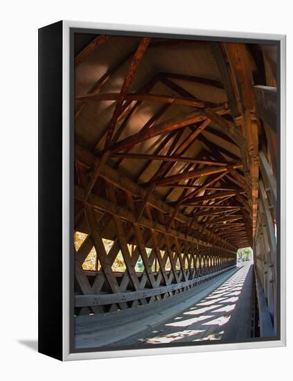 Covered Bridge, Woodstock, Vermont, USA-Joe Restuccia III-Framed Premier Image Canvas