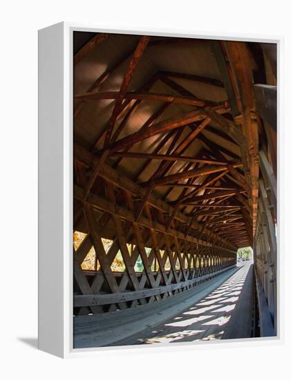 Covered Bridge, Woodstock, Vermont, USA-Joe Restuccia III-Framed Premier Image Canvas