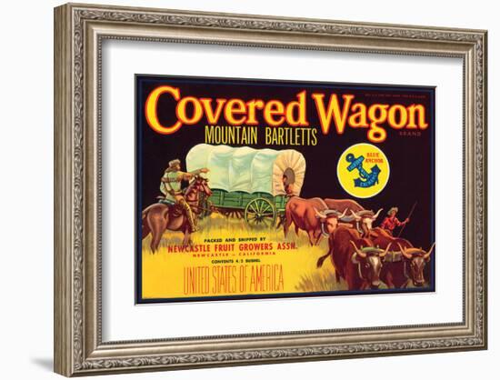 Covered Wagon Brand Mountain Bartletts-null-Framed Art Print