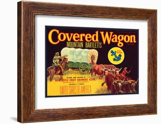 Covered Wagon Brand Mountain Bartletts-null-Framed Art Print