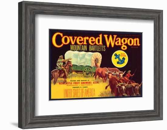 Covered Wagon Brand Mountain Bartletts-null-Framed Art Print