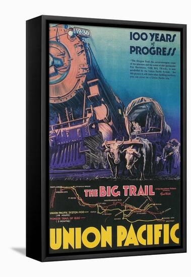 Covered Wagon, Locomotive-null-Framed Stretched Canvas