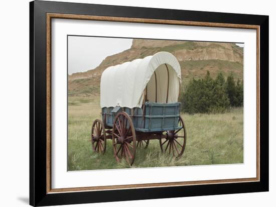 Covered Wagon Replica on the Oregon Trail, Scotts Bluff National Monument, Nebraska-null-Framed Photographic Print