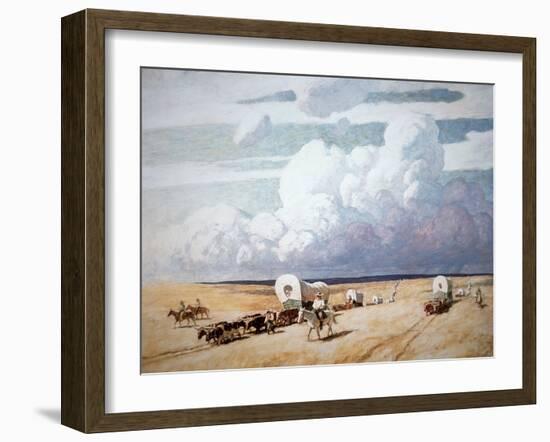Covered Wagons Heading West-Newell Convers Wyeth-Framed Giclee Print