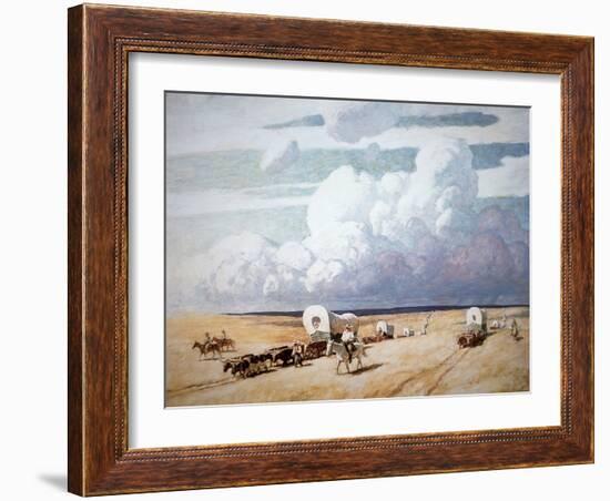 Covered Wagons Heading West-Newell Convers Wyeth-Framed Giclee Print