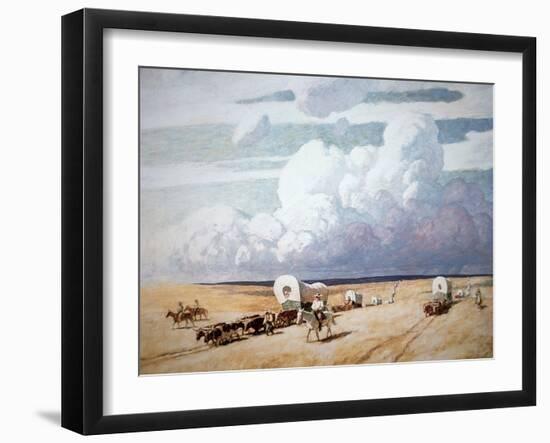 Covered Wagons Heading West-Newell Convers Wyeth-Framed Giclee Print