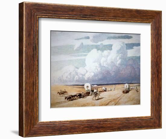 Covered Wagons Heading West-Newell Convers Wyeth-Framed Giclee Print