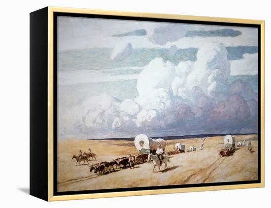 Covered Wagons Heading West-Newell Convers Wyeth-Framed Premier Image Canvas