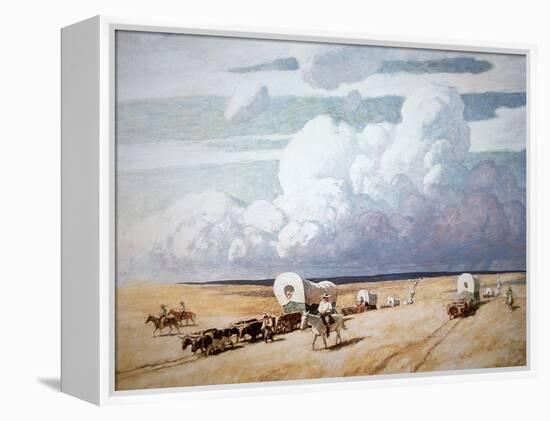 Covered Wagons Heading West-Newell Convers Wyeth-Framed Premier Image Canvas