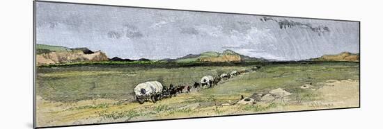 Covered Wagons Nearing the Junction of the Forks of the Platte River in Nebraska-null-Mounted Giclee Print