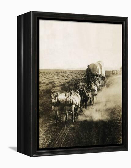 Covered Wagons on the Plains Going West-Bettmann-Framed Premier Image Canvas