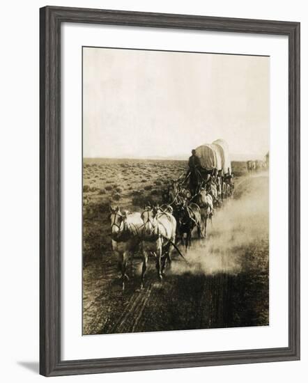 Covered Wagons on the Plains Going West-Bettmann-Framed Photographic Print