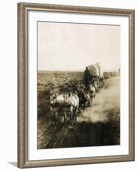 Covered Wagons on the Plains Going West-Bettmann-Framed Photographic Print