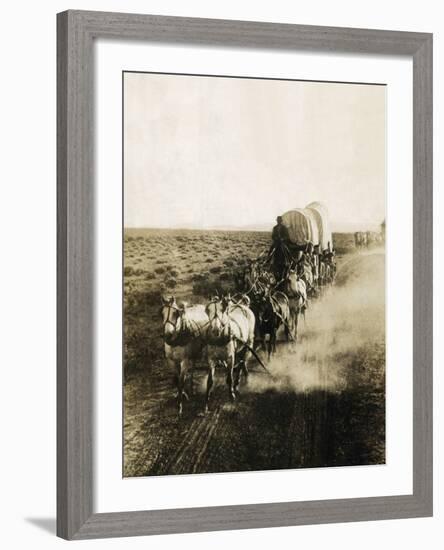 Covered Wagons on the Plains Going West-Bettmann-Framed Photographic Print