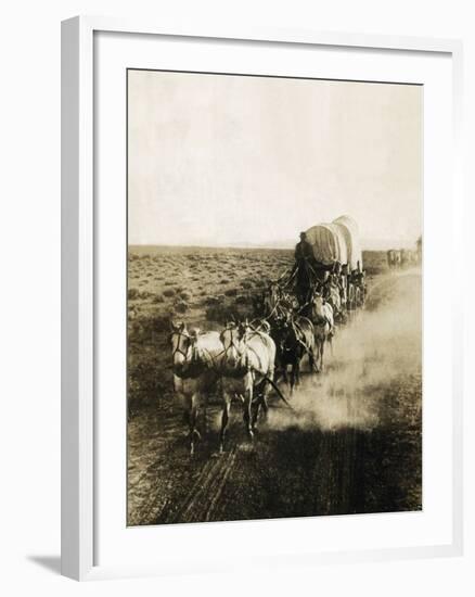 Covered Wagons on the Plains Going West-Bettmann-Framed Photographic Print