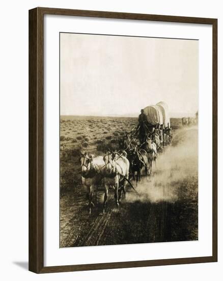 Covered Wagons on the Plains Going West-Bettmann-Framed Photographic Print