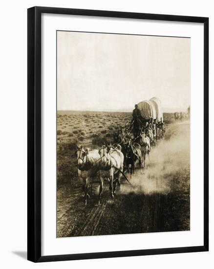 Covered Wagons on the Plains Going West-Bettmann-Framed Photographic Print