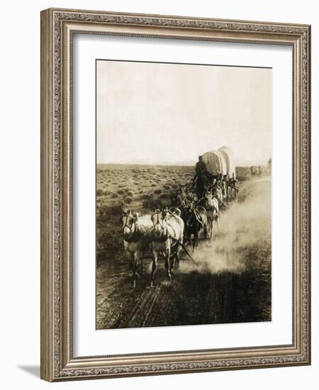 Covered Wagons on the Plains Going West-Bettmann-Framed Photographic Print