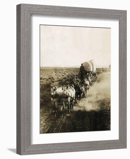 Covered Wagons on the Plains Going West-Bettmann-Framed Photographic Print