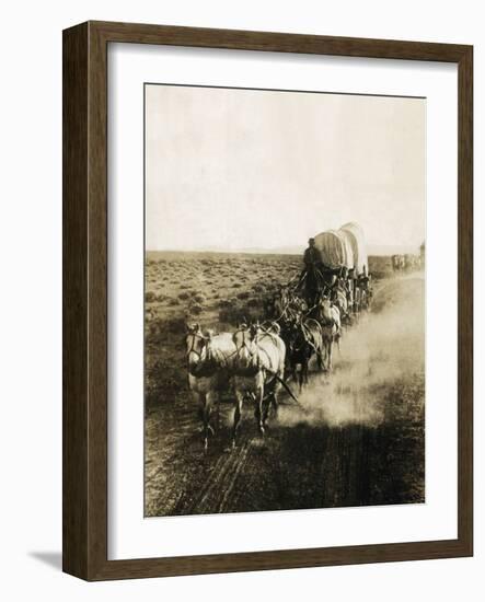 Covered Wagons on the Plains Going West-Bettmann-Framed Photographic Print