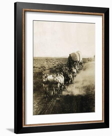 Covered Wagons on the Plains Going West-Bettmann-Framed Photographic Print