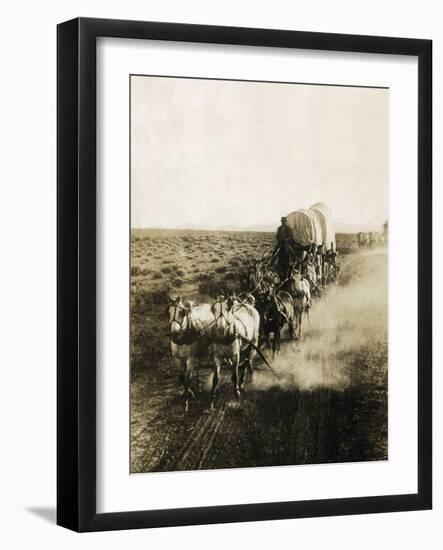 Covered Wagons on the Plains Going West-Bettmann-Framed Photographic Print