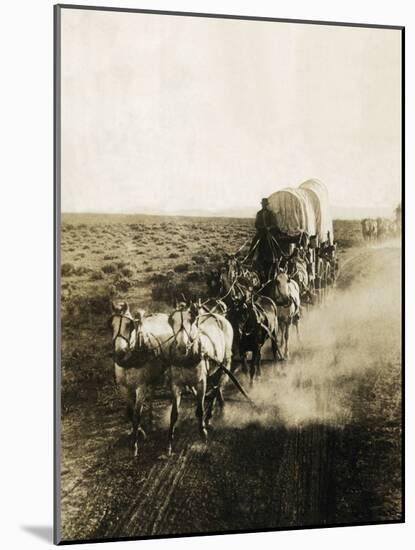 Covered Wagons on the Plains Going West-Bettmann-Mounted Photographic Print