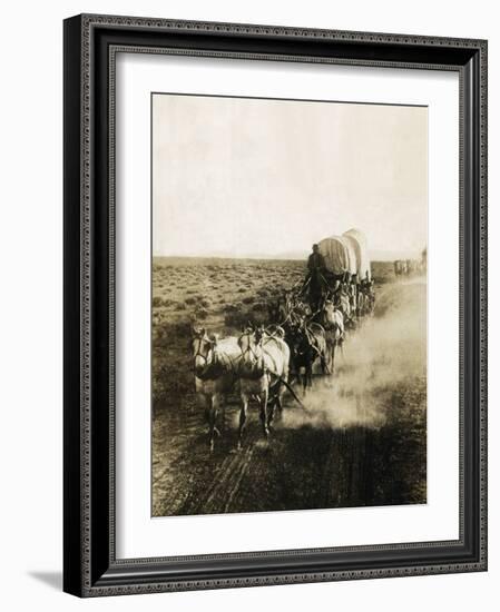 Covered Wagons on the Plains Going West-Bettmann-Framed Photographic Print