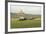 Covered Wagons Passing Chimney Rock, a Landmark on the Oregon Trail, Nebraska-null-Framed Photographic Print