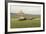 Covered Wagons Passing Chimney Rock, a Landmark on the Oregon Trail, Nebraska-null-Framed Photographic Print